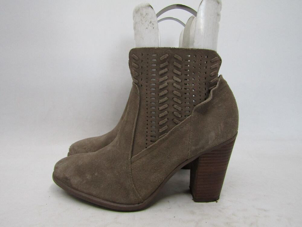 VINCE CAMUTO Womens Size 8 M Brown Suede Zip Ankle Fashion Boots Booties
